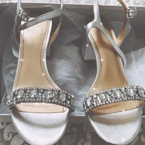 Badgley Mischka Silver Heels